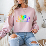 Rainbow Heart Mental Health Crewneck Sweatshirt