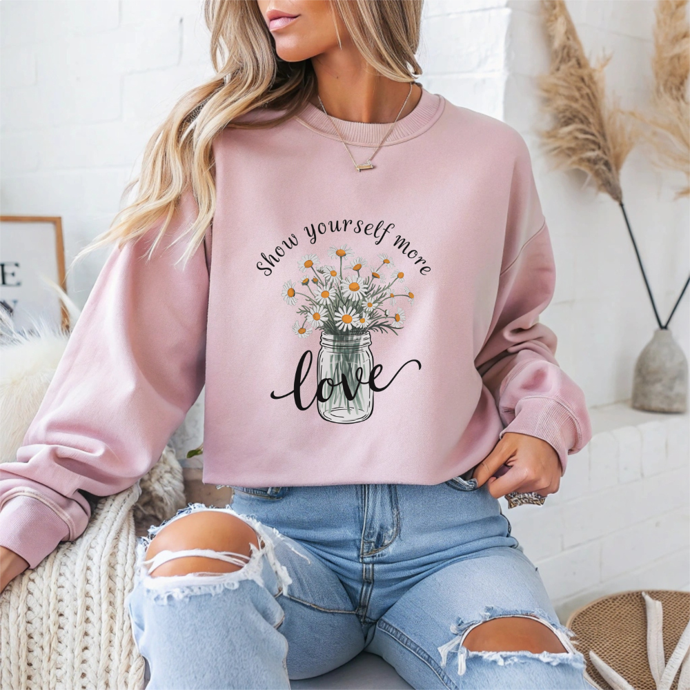 Show Your Self More Love Mental Health Crewneck Sweatshirt