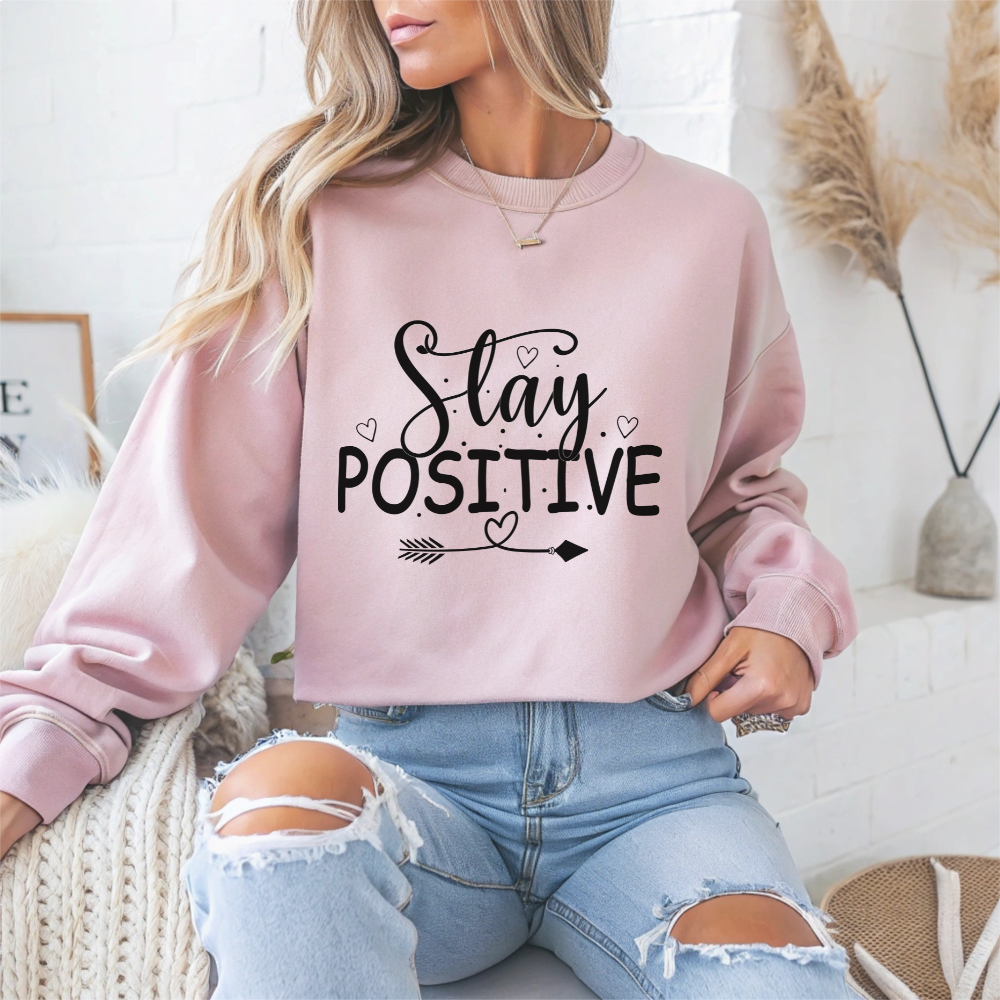 Stay Positive Mental Health Crewneck Sweatshirt
