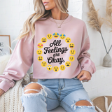 All Feelings Are Okay Mental Health Crewneck Sweatshirt
