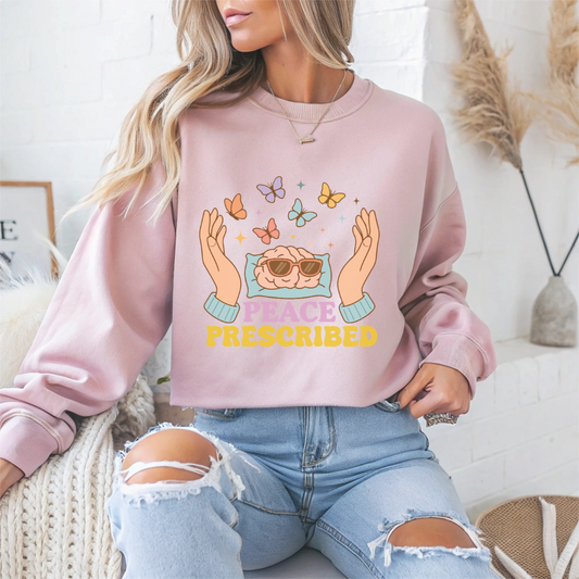 Peace Prescribed Mental Health Crewneck Sweatshirt