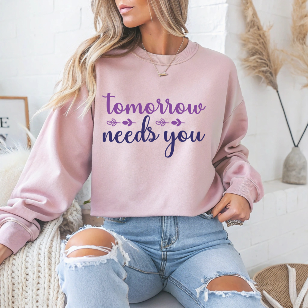 Tomorrow Needs You Mental Health Crewneck Sweatshirt