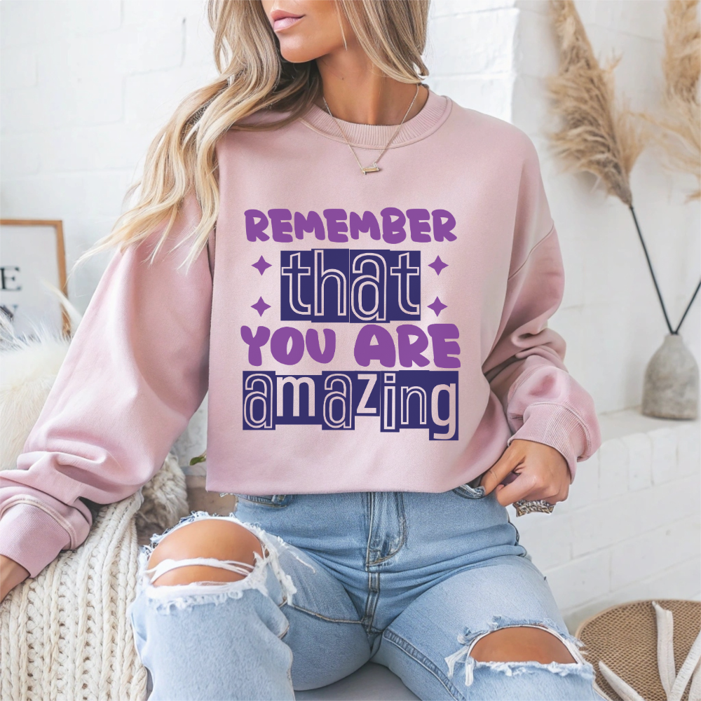 Remember You Are Amazing Mental Health Crewneck Sweatshirt
