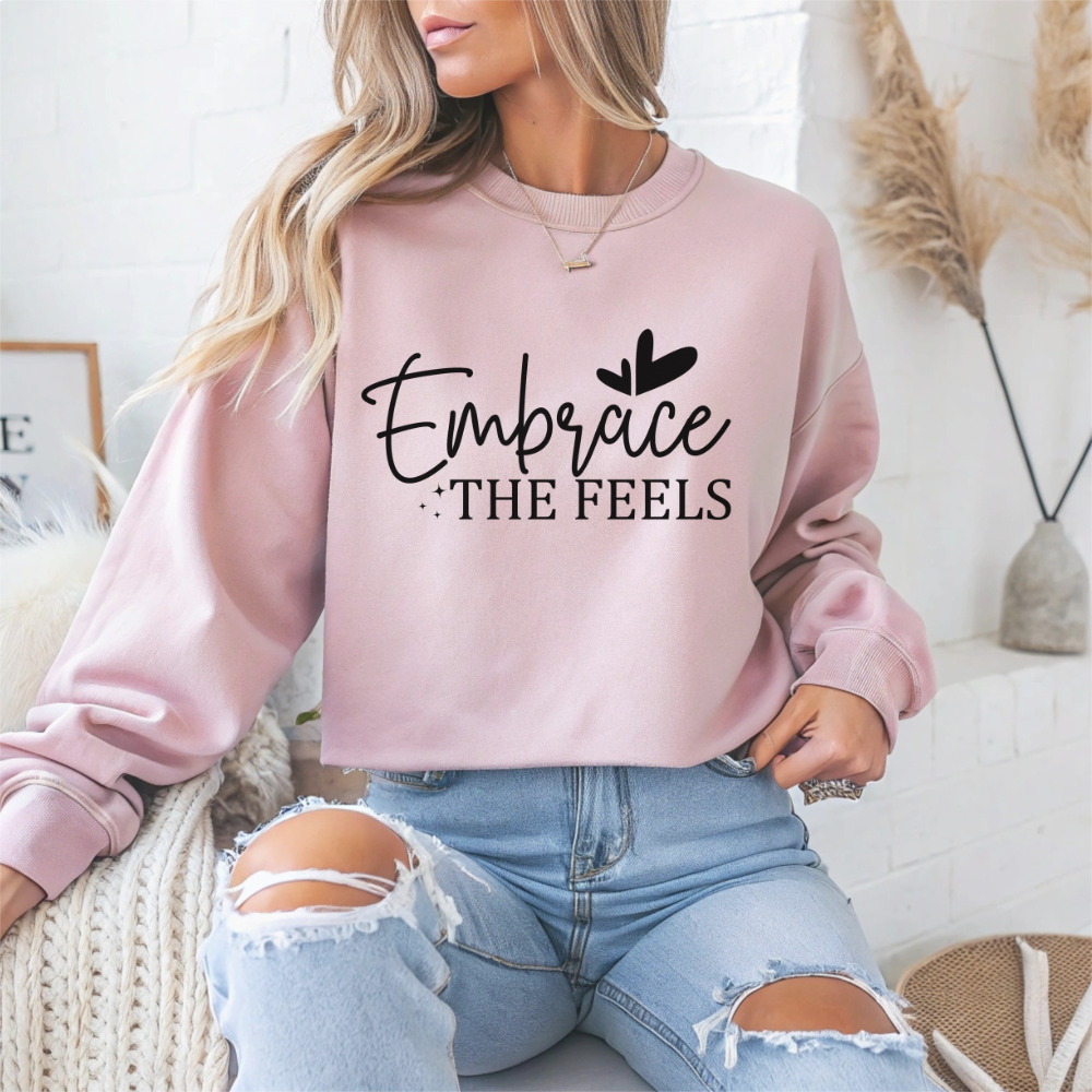 Embrace The Feels Mental Health Crewneck Sweatshirt