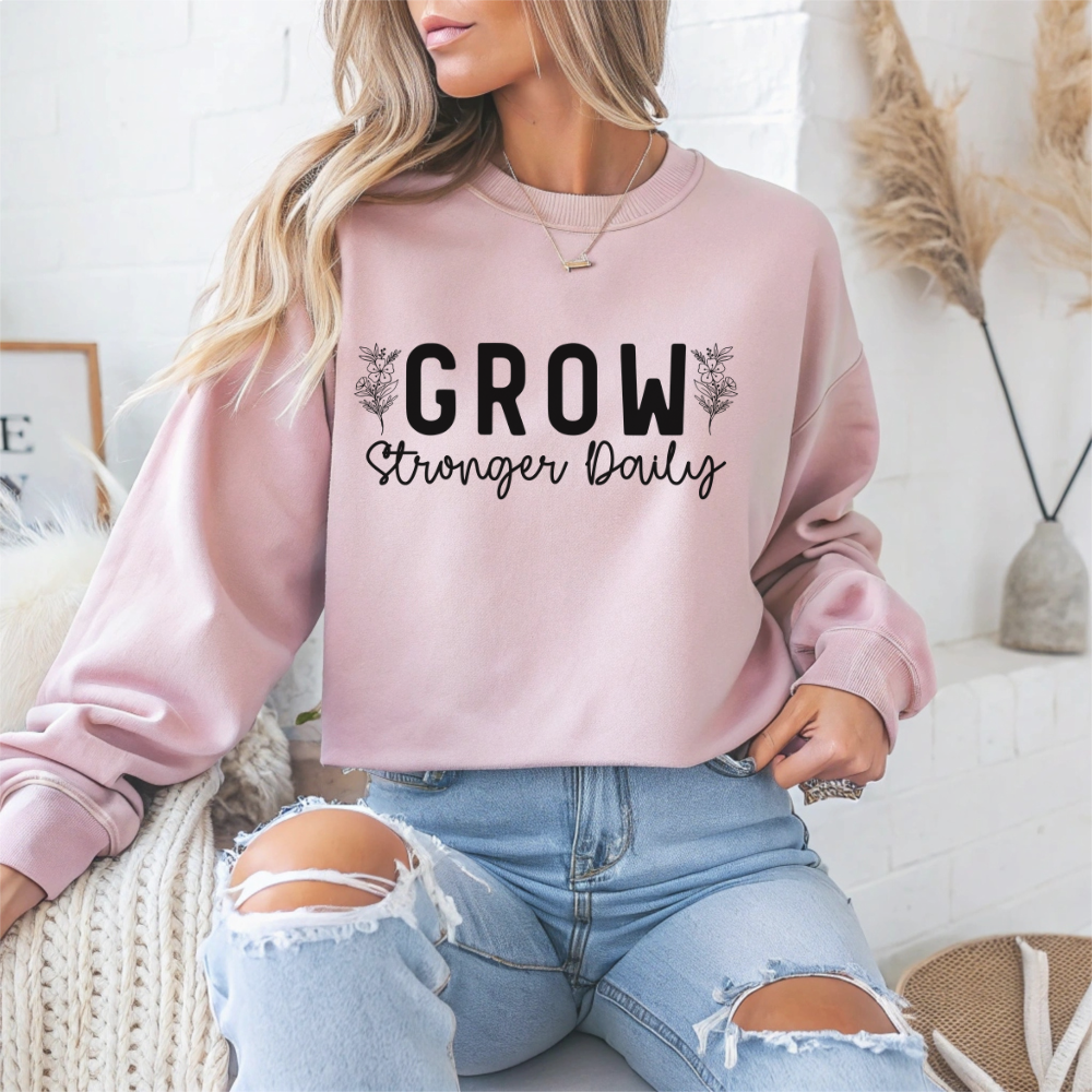 Grow Stronger Daily Mental Health Crewneck Sweatshirt