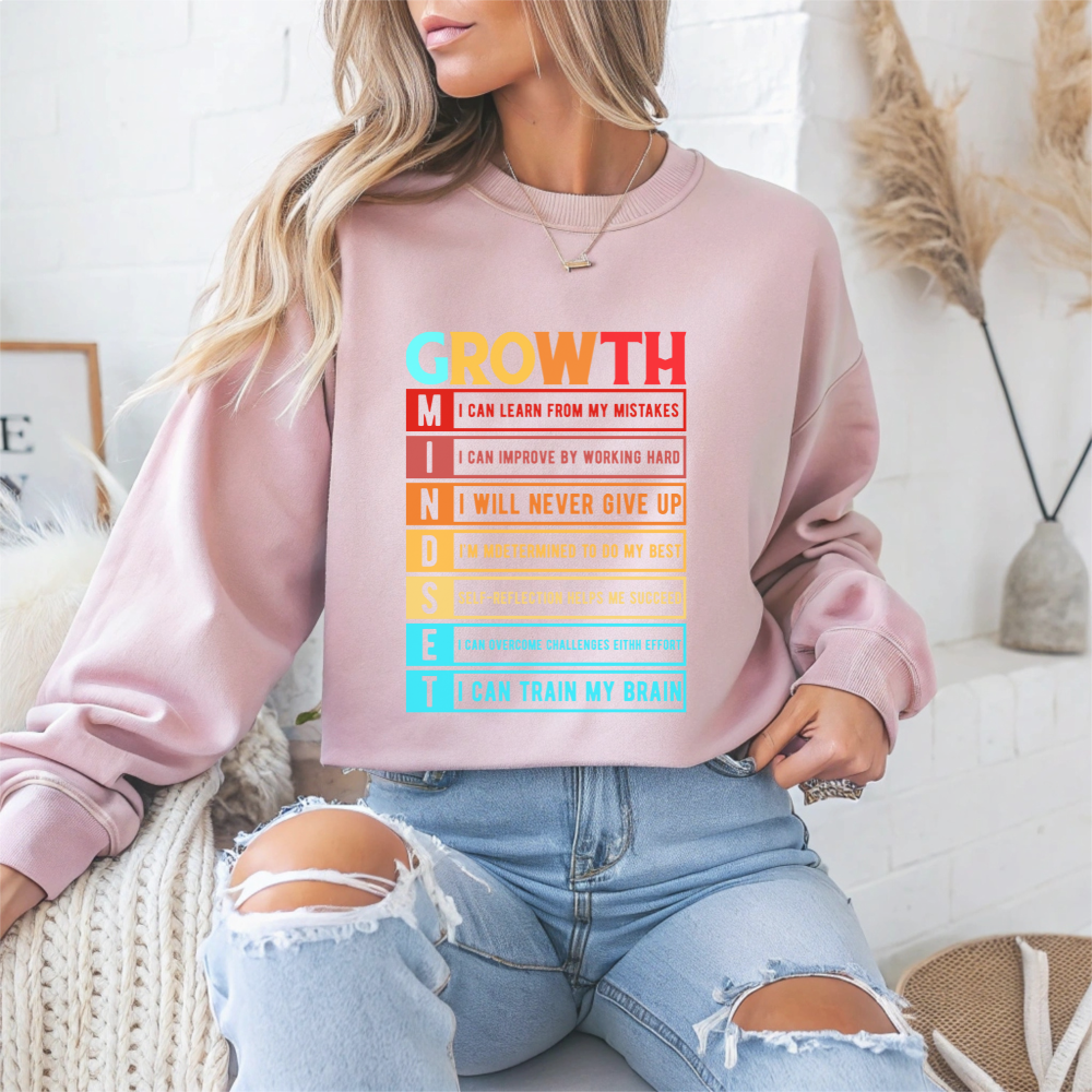 Mindset Growth Motivational Crewneck Sweatshirt