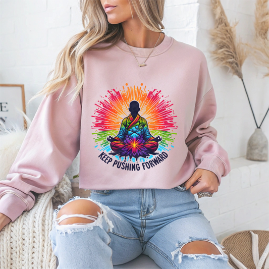 Keep Pushing Forward Motivational Crewneck Sweatshirt