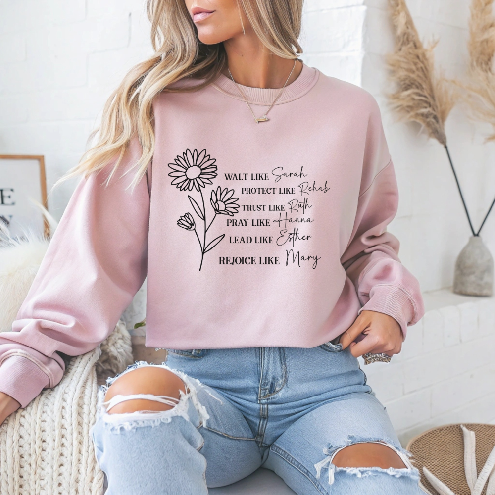Floral Inspirational Motivational Crewneck Sweatshirt