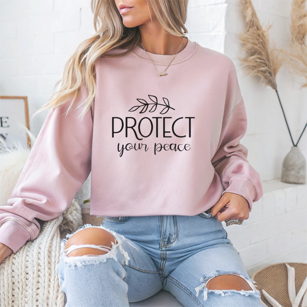 Protect Your Peace Motivational Crewneck Sweatshirt