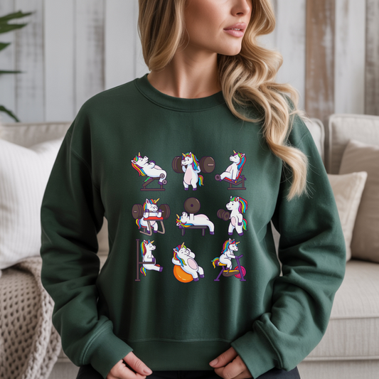 Unicorn Fitness Gym Crewneck Sweatshirt