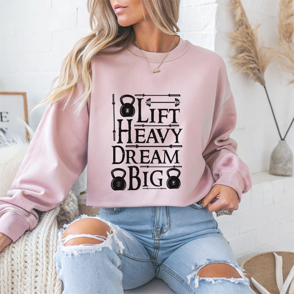 Lift Heavy Dream Big Gym Crewneck Sweatshirt