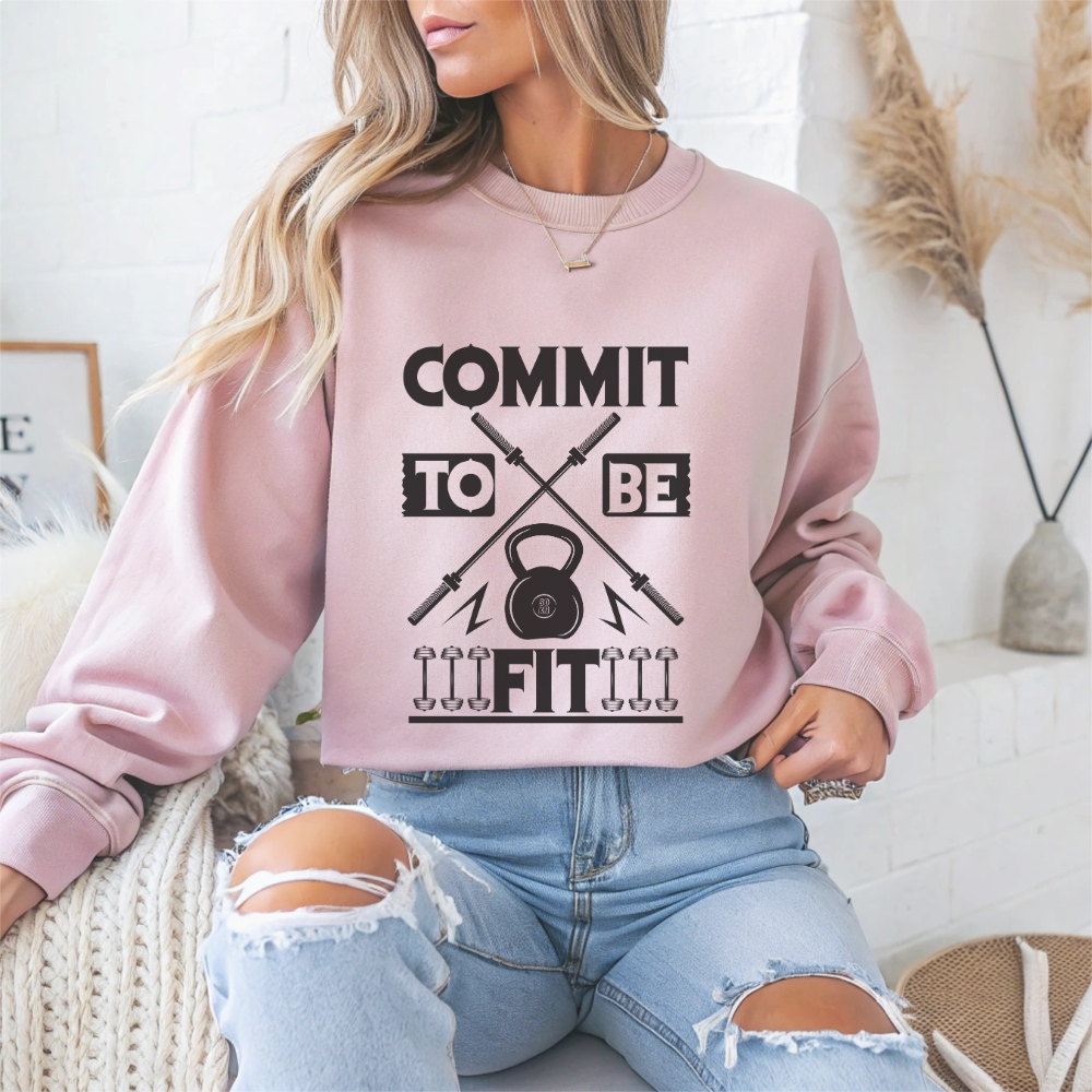 Commit To Be Fit Gym Crewneck Sweatshirt