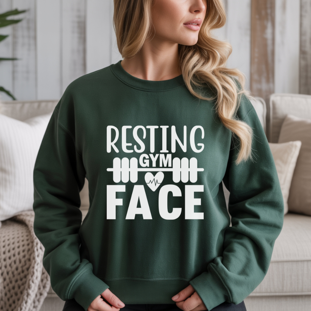 Resting Gym Face Gym Crewneck Sweatshirt