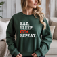 Eat Sleep Gym Repeat Gym Crewneck Sweatshirt