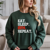 Eat Sleep Gym Repeat Gym Crewneck Sweatshirt