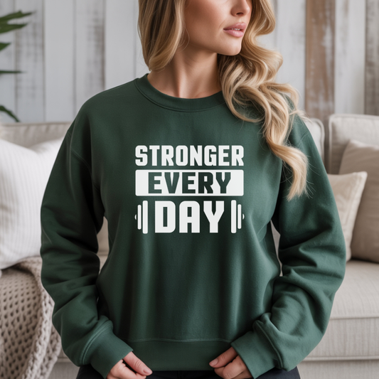 Stronger Every Day Gym Crewneck Sweatshirt
