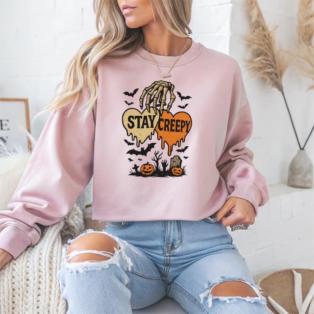 Stay Creepy Halloween Crewneck Sweatshirt - Samberule