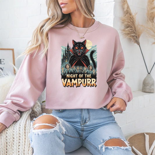 Night of the Vampurr Halloween Crewneck Sweatshirt - Samberule