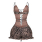 NYLA Leopard Velvet Ruffle Romper