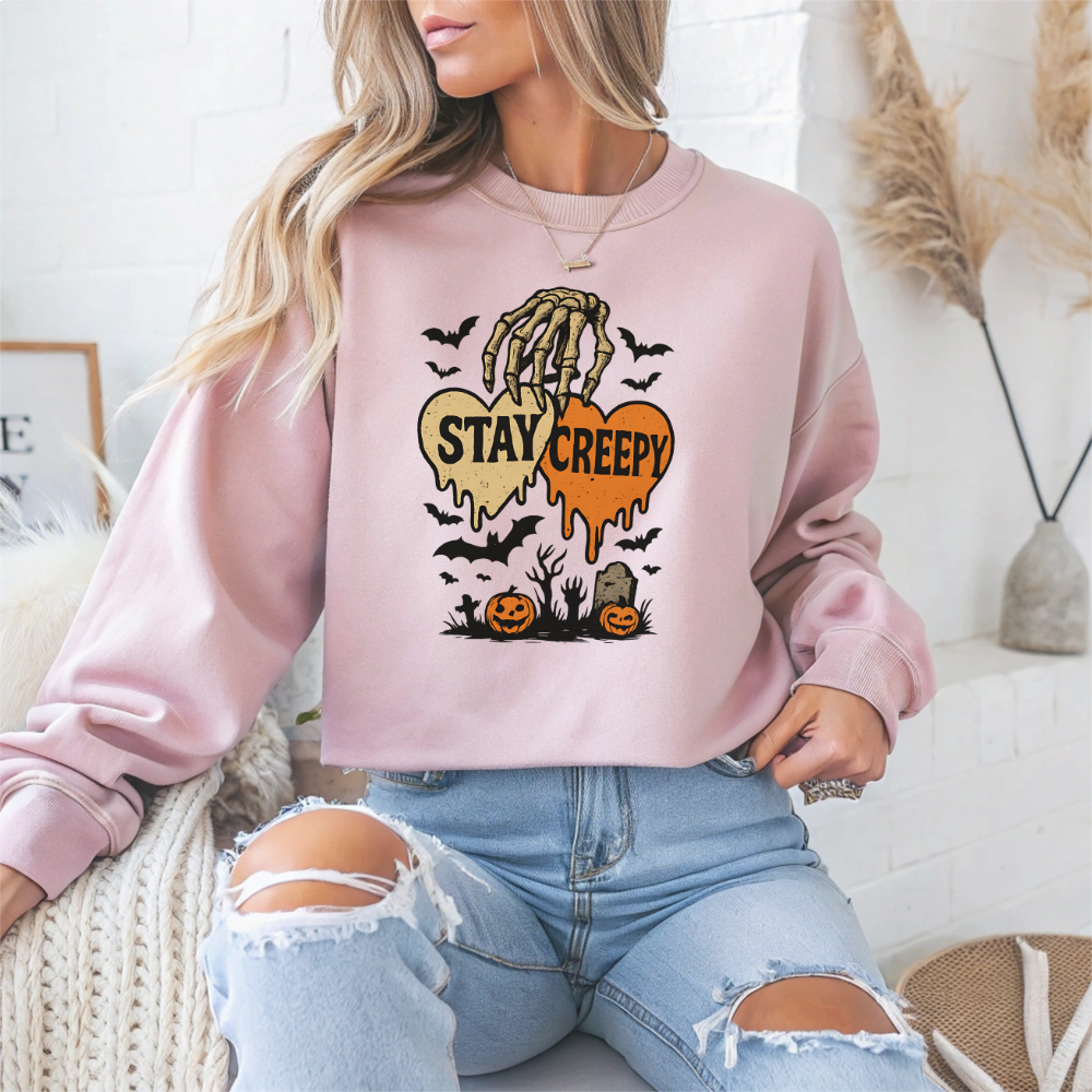 Stay Creepy Halloween Crewneck Sweatshirt - Samberule