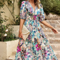 Ruby | Women’s Abstract Print Belted Midi Dress