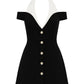 KATHERINE Off-Shoulder Halter Mini Dress
