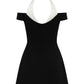 KATHERINE Off-Shoulder Halter Mini Dress