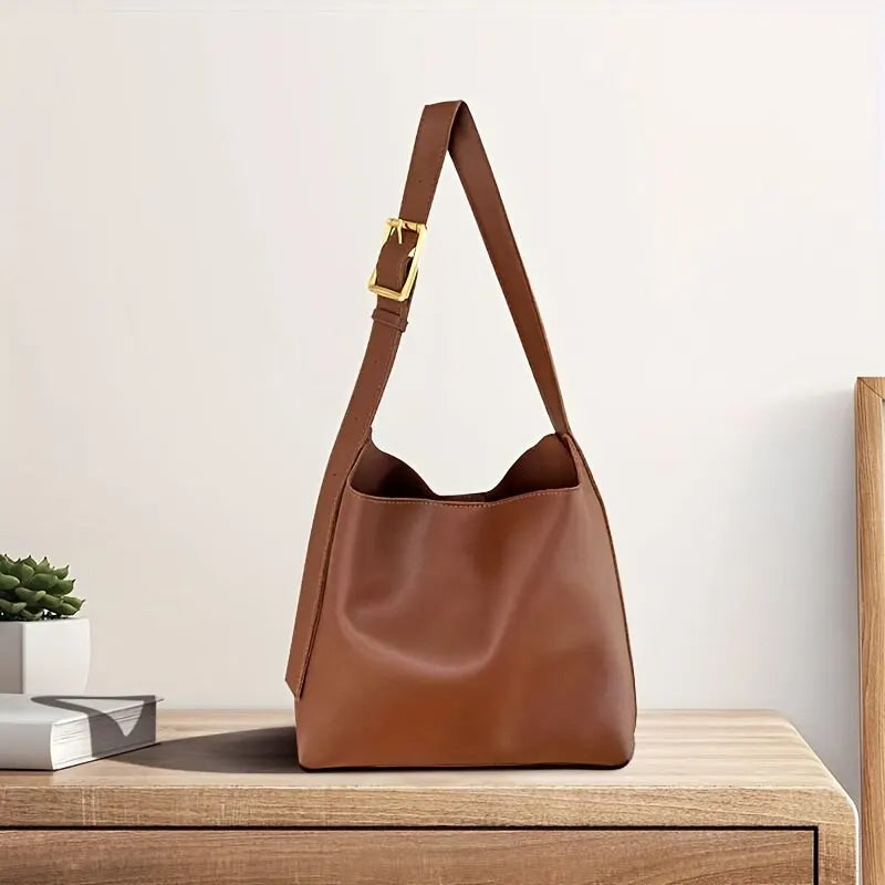 Aria - Vegan Leather Minimalist Shoulder Bag - Samberule