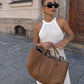 Caroline - Oversized Structured Leather Tote - Samberule