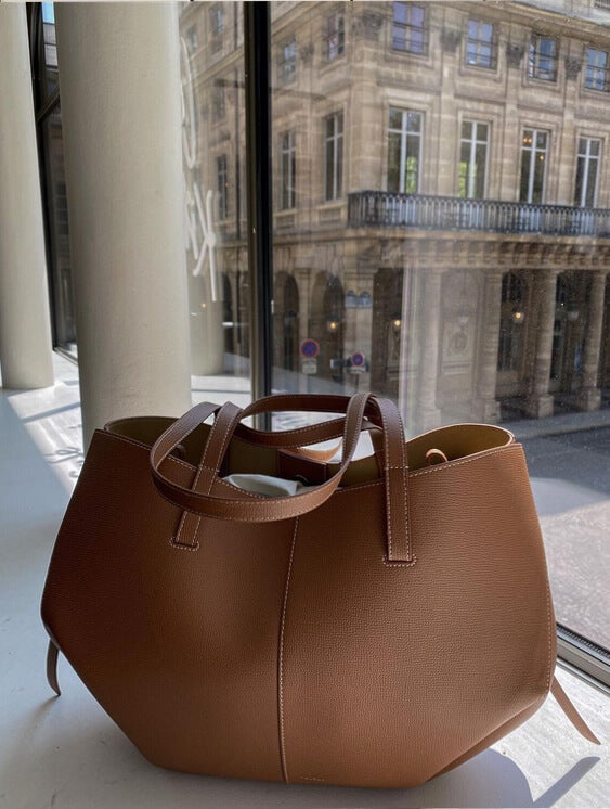Caroline - Oversized Structured Leather Tote - Samberule