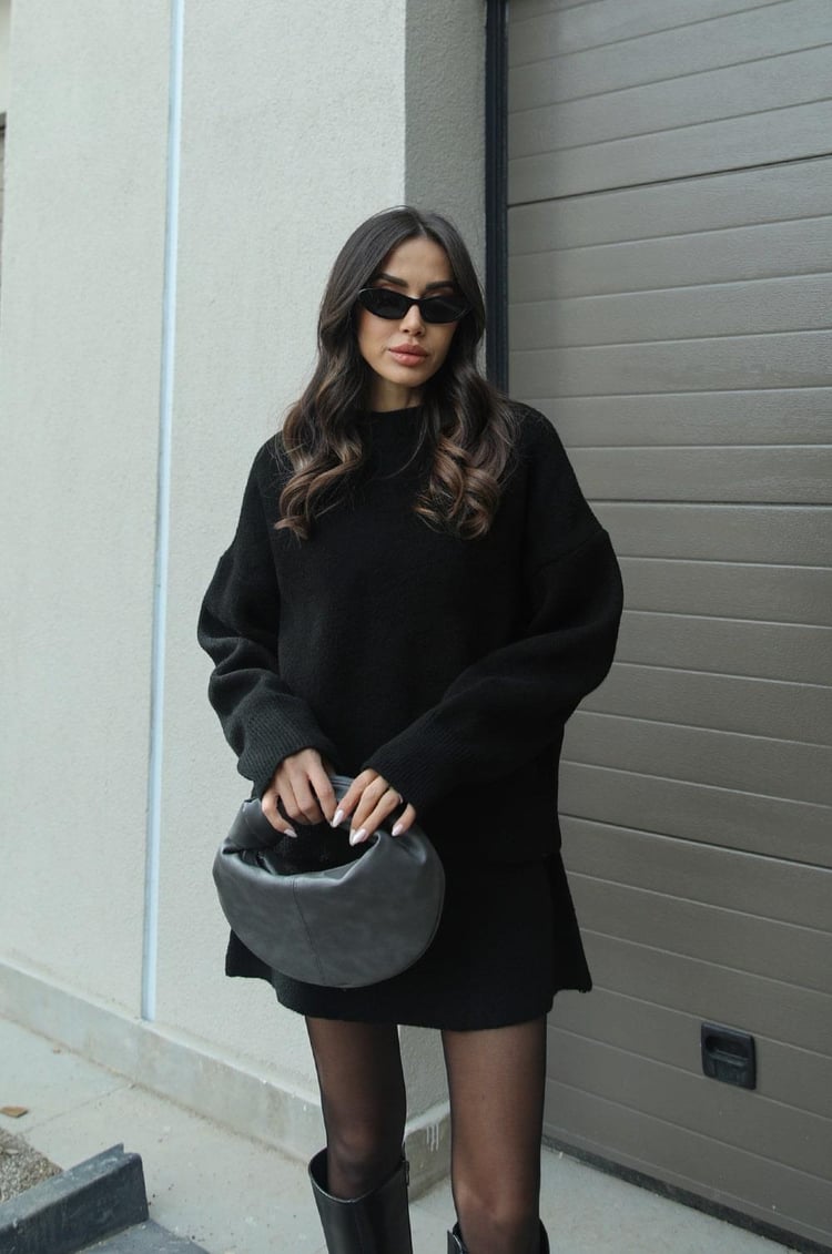 Clara | Women’s Spring Sweater Mini Skirt Set - Samberule