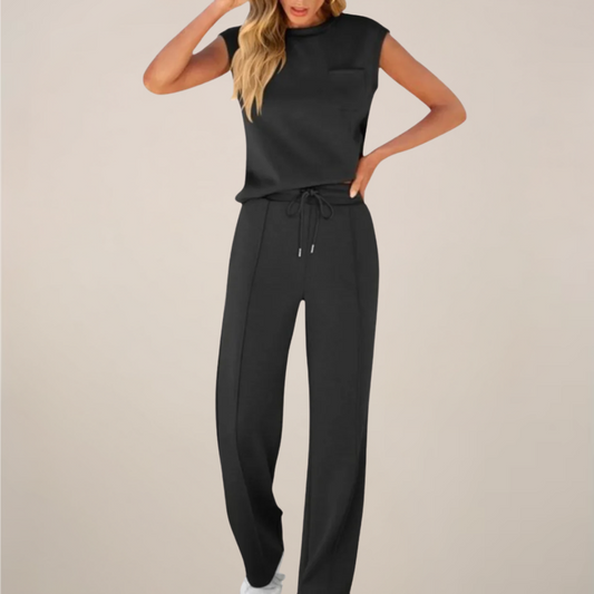 Charlotte | Women’s Spring Drawstring Relaxed Pants Set - Samberule