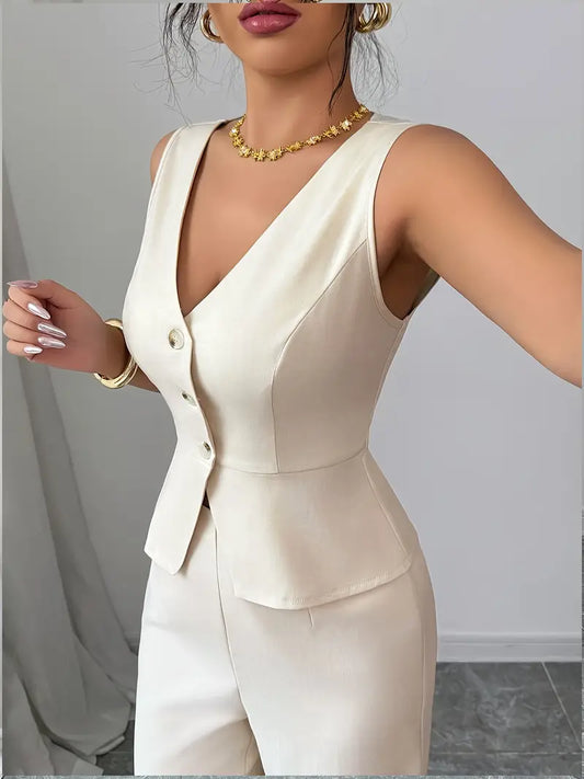 Blair | Women’s Spring Sleeveless Wide-Leg Set - Samberule
