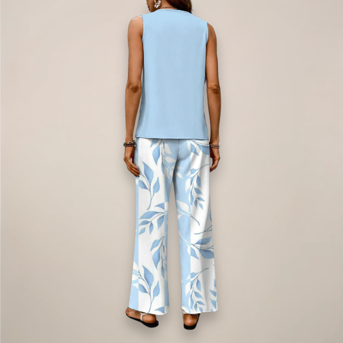 Ava | Women’s Spring Printed Wide-Leg Set - Samberule