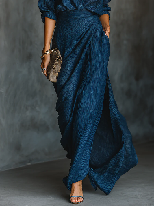 Selena | Women Elegant Shirt And Long Skirt Set - Samberule