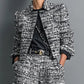 Tweed Blend Single-Breasted Cropped Jacket And Wide-Leg Pants Set - Samberule