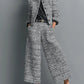 Tweed Blend Single-Breasted Cropped Jacket And Wide-Leg Pants Set - Samberule