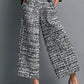 Tweed Blend Single-Breasted Cropped Jacket And Wide-Leg Pants Set - Samberule