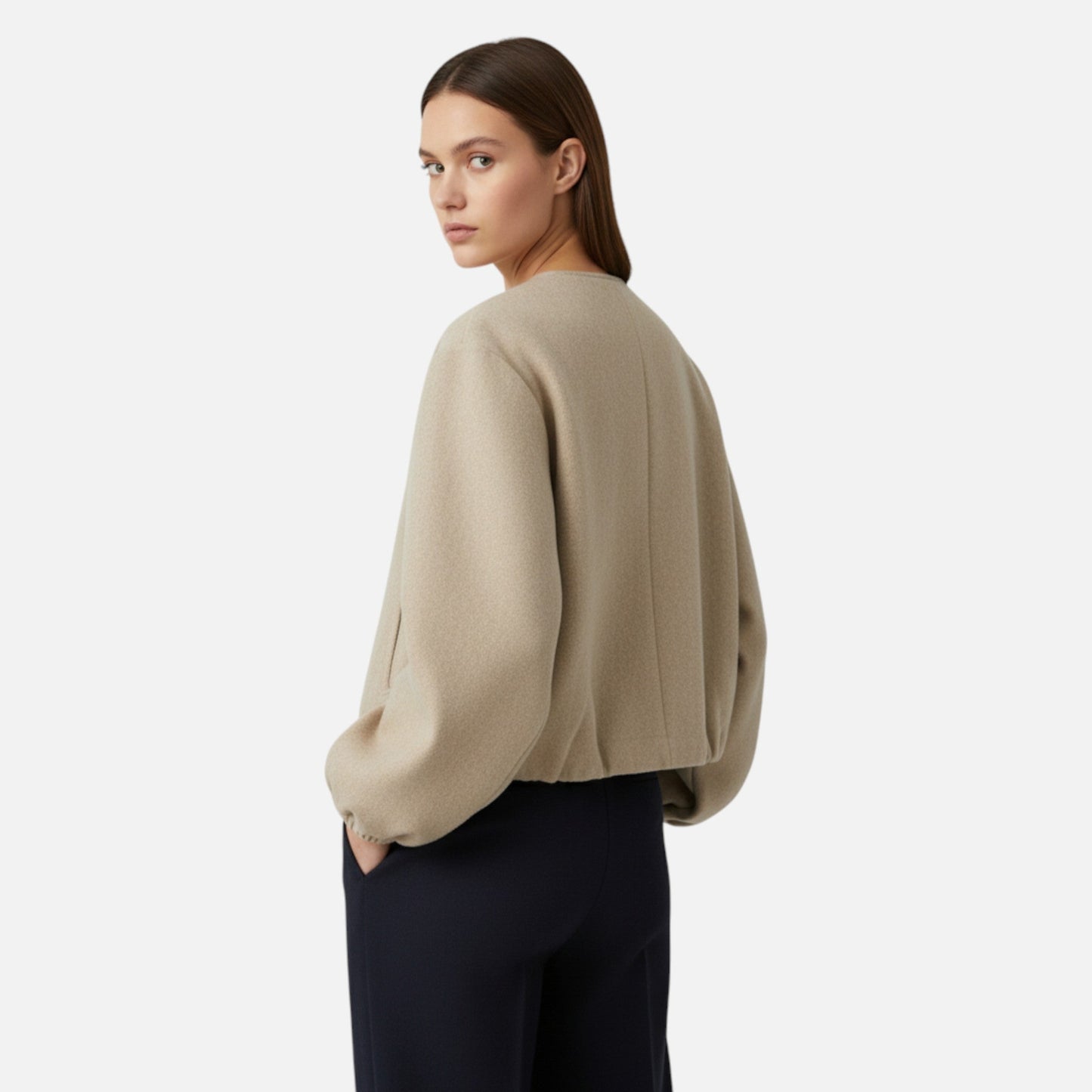 Women’s Retro Round-Neck Autumn/Winter Jacket - Samberule