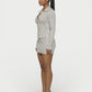 AVENYA Striped Long-Sleeved Shirt & Mini Skirt Set