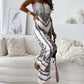 Stylish Printed Lace-Up Vest & Pants Two-Piece Set