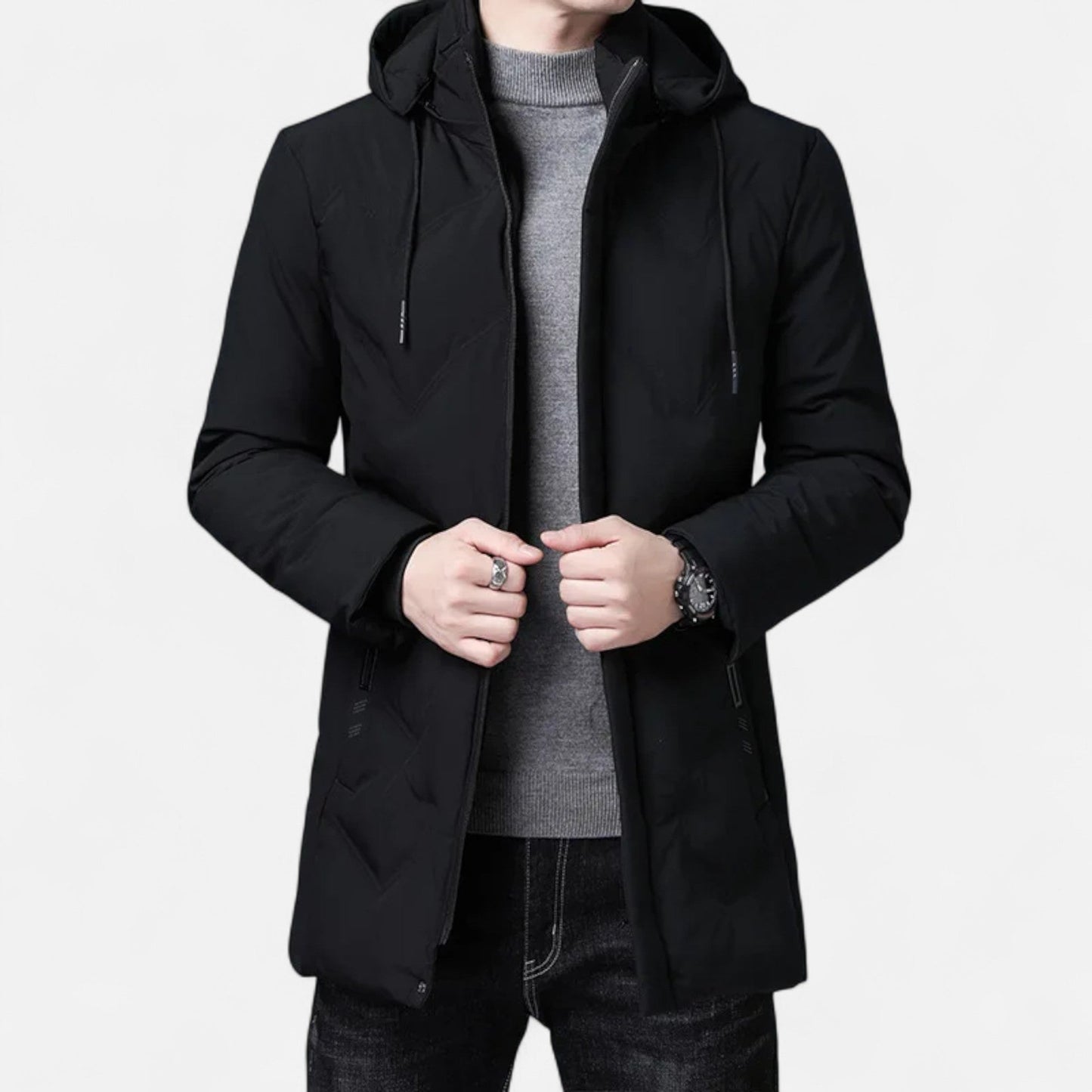 Men's Classic Hooded Cotton-Blend Parka