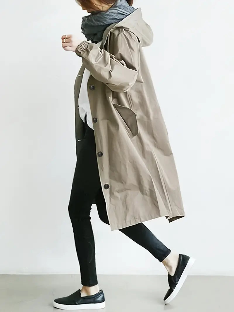 Elowen | Sleek Waterproof Hooded Rain Jacket | Women’s Fashion