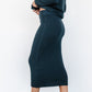 Carey Waffle Midi Skirt | Midnight Blue