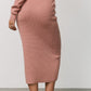 Carey Waffle Midi Skirt | Rose