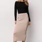 Carey Waffle Midi Skirt | Taupe