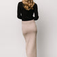 Carey Waffle Midi Skirt | Taupe