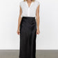 Celeste Satin Midi Skirt | Black