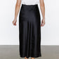 Celeste Satin Midi Skirt | Black
