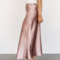 Celeste Satin Midi Skirt | Blush